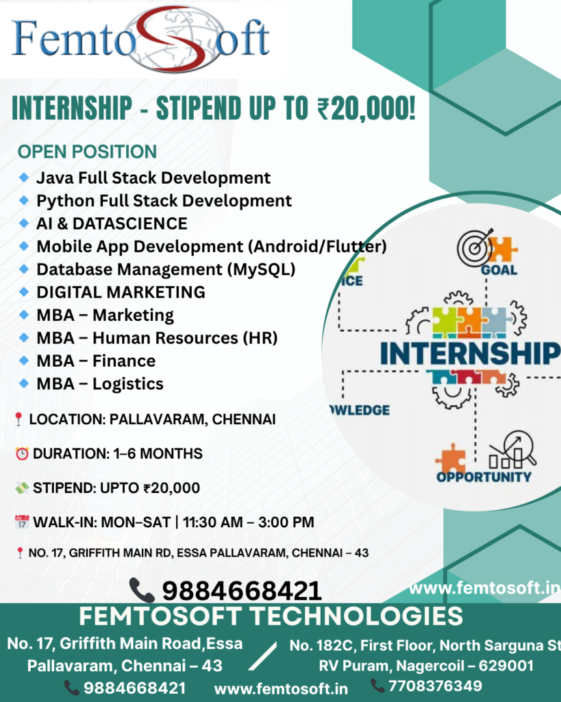 internship in Chennai